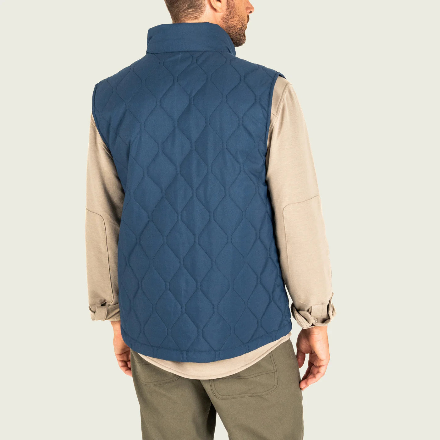 Marsh Barnwell Puff Full Zip Vest in Denim