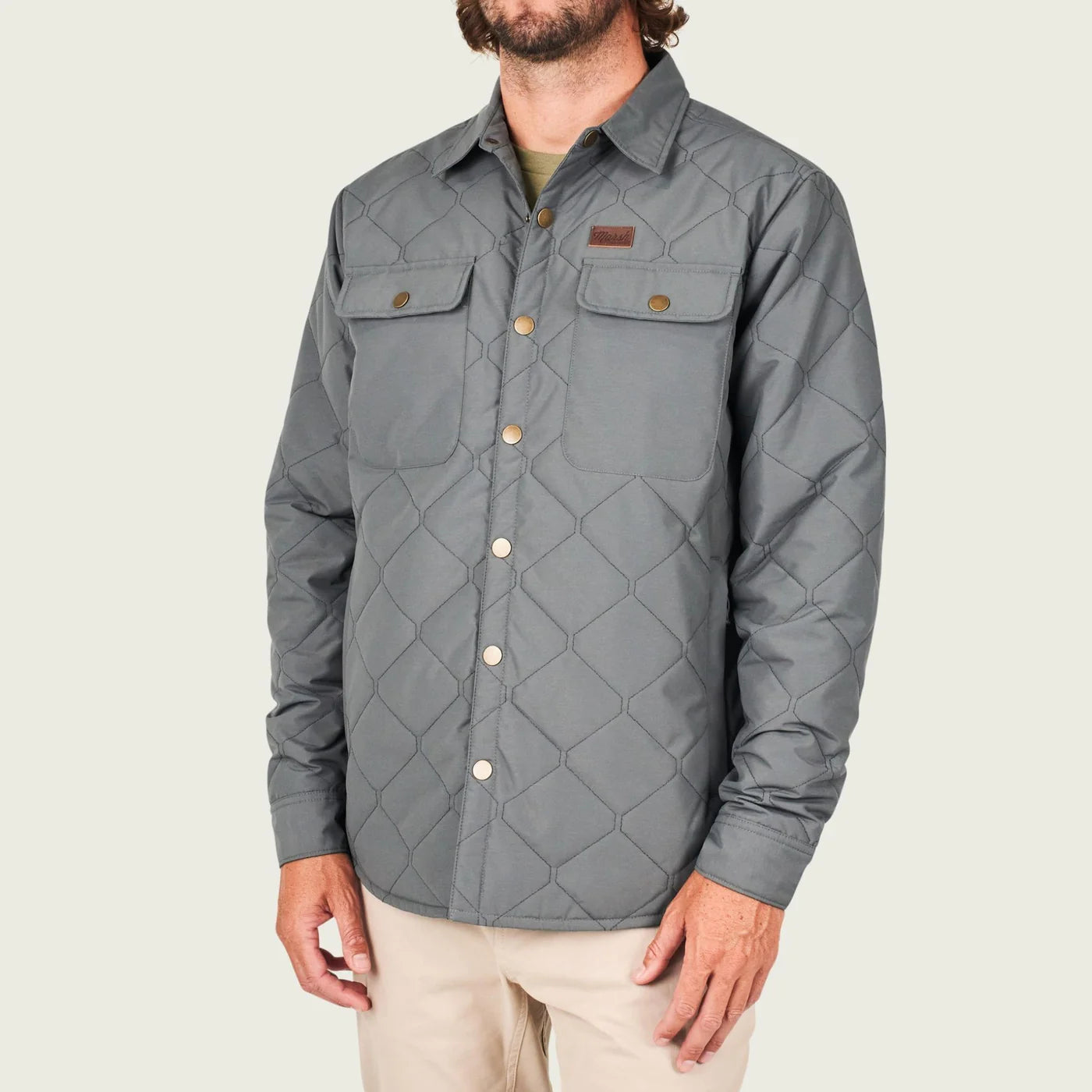 Marsh Saluda Puff Shacket in Charcoal
