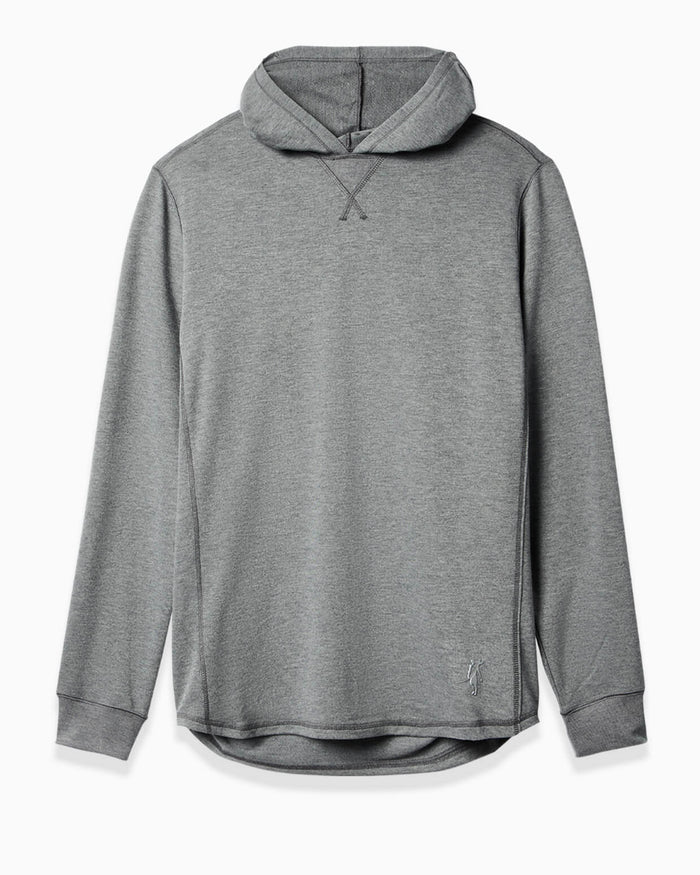Toes On The Nose Schooner Long Sleeve Hoodie in Dark Heather Grey