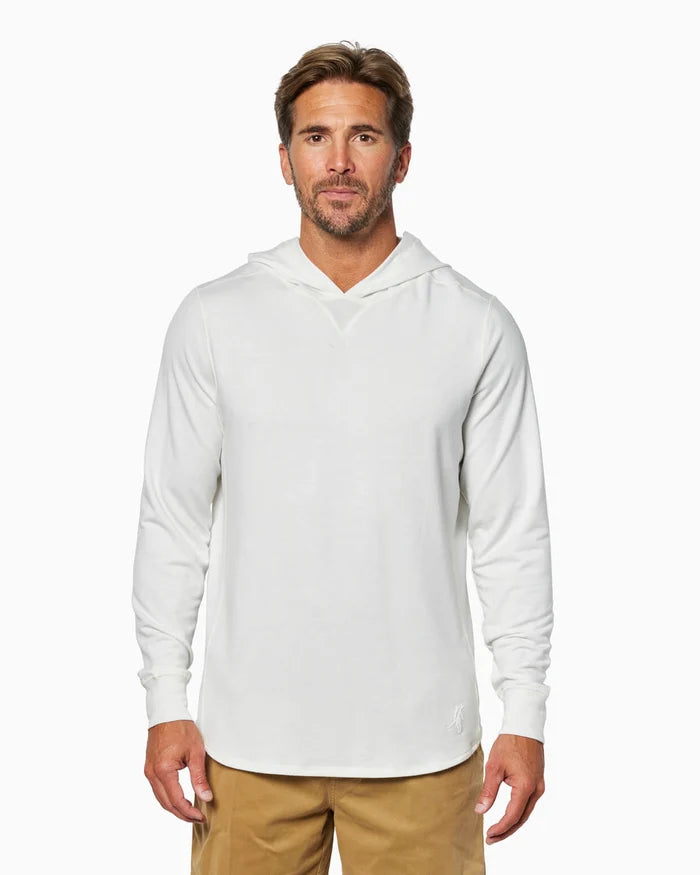 Toes On The Nose Schooner Long Sleeve Hoodie in Washed White
