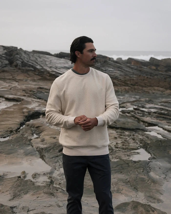 Toes On The Nose Shoreline | Reverse Fleece Crew in Birch