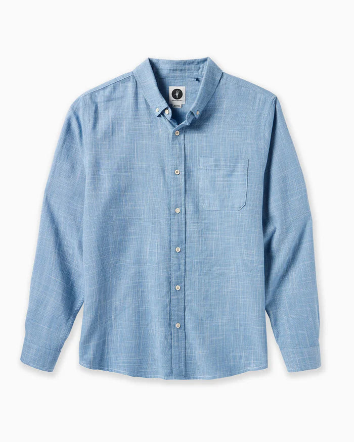 Toes On The Nose Breezeway | Longsleeve Button-Up in Chambray Blue