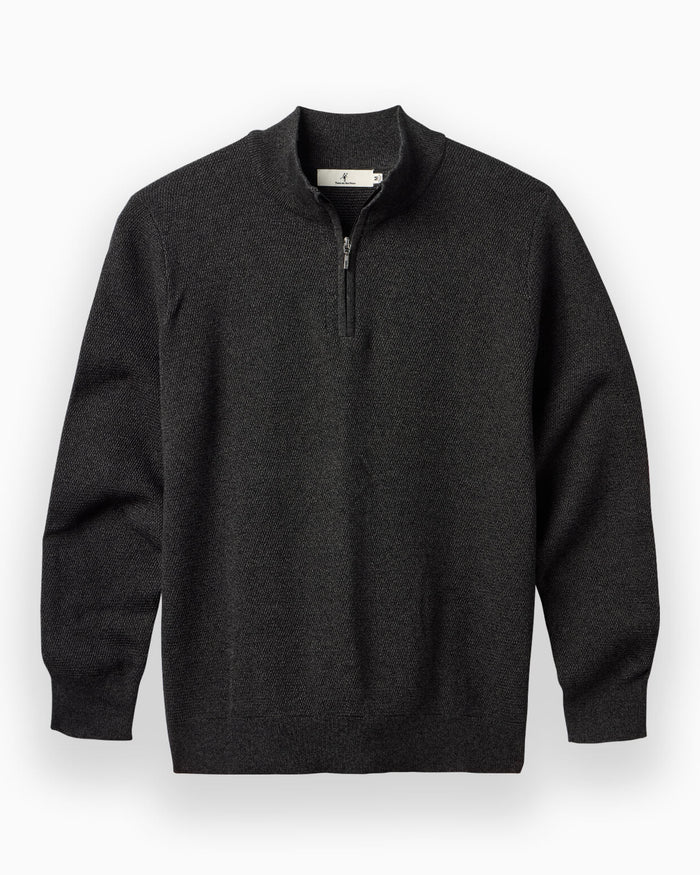 Toes On The Nose Easton | Quarter Zip Sweater in Faded Black