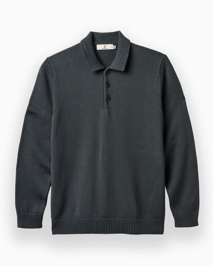 Toes On The Nose Whitman | Longsleeve Sweater Polo in Smoke