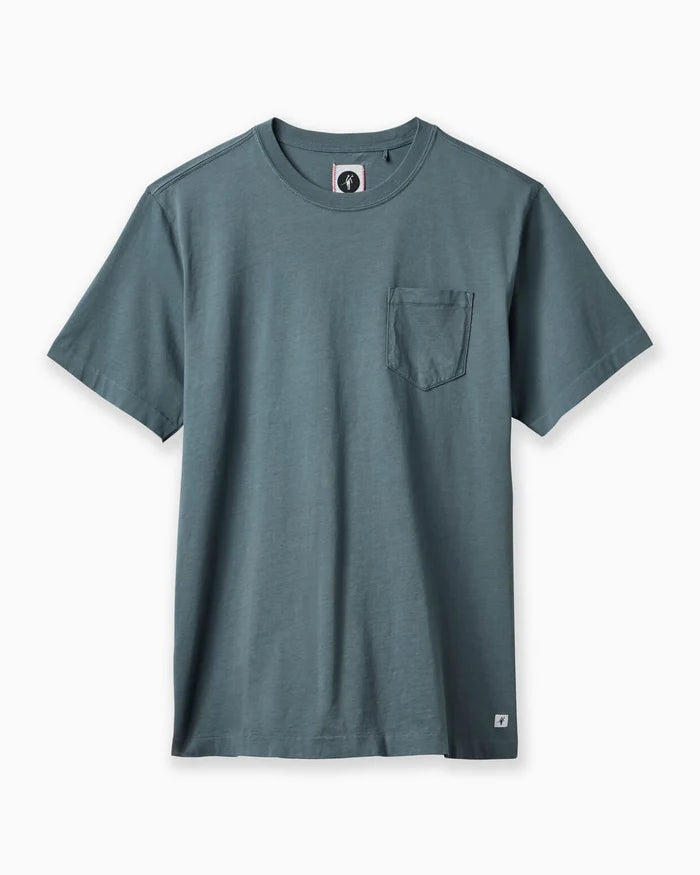 Toes On The Nose The Classic | Garment Dyed Pocket T-Shirt in Stone Blue