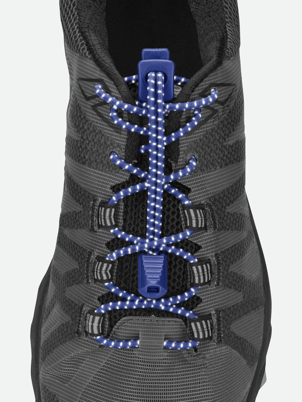 Nathan Reflective Run Laces in Surf The Web Blue