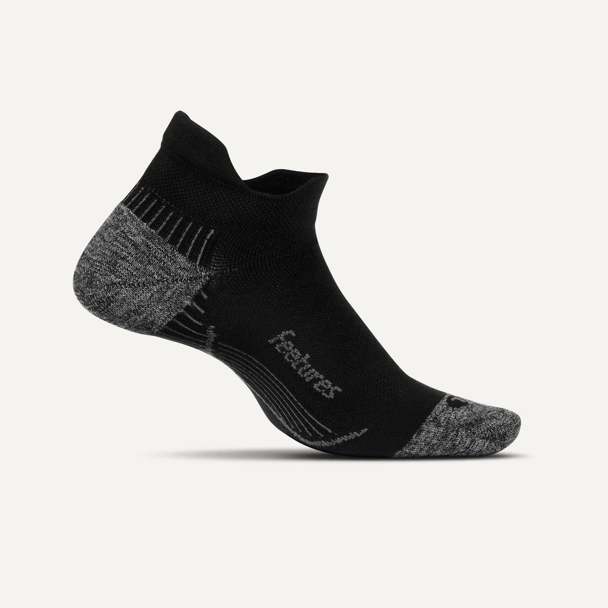 Feetures Plantar Fasciitis Relief Sock Light Cushion Tab in Black