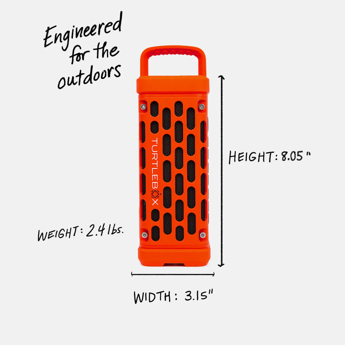 Turtlebox Outdoor Bluetooth Waterproof Ranger Speaker in Orange