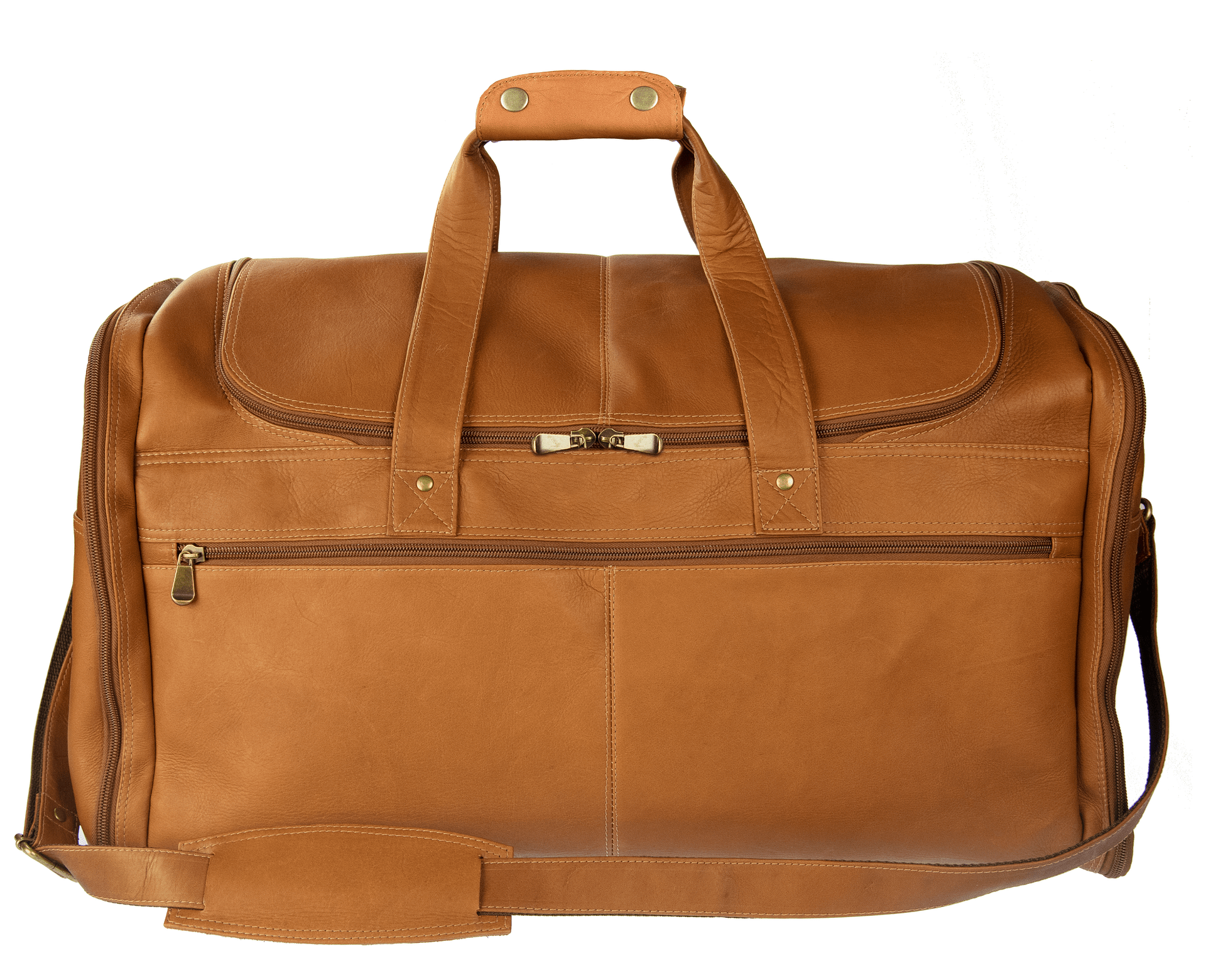Sarge Mendoza Large Leather Duffle Bag With U-Shape Zipper