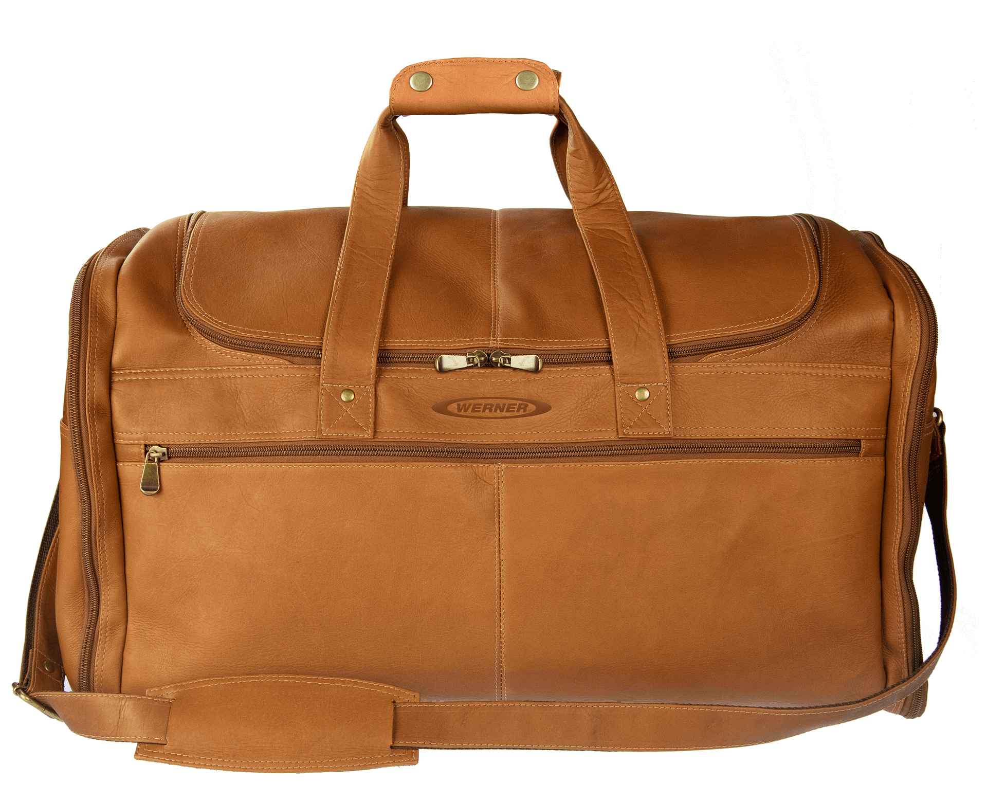 Sarge Mendoza Large Leather Duffle Bag With U-Shape Zipper
