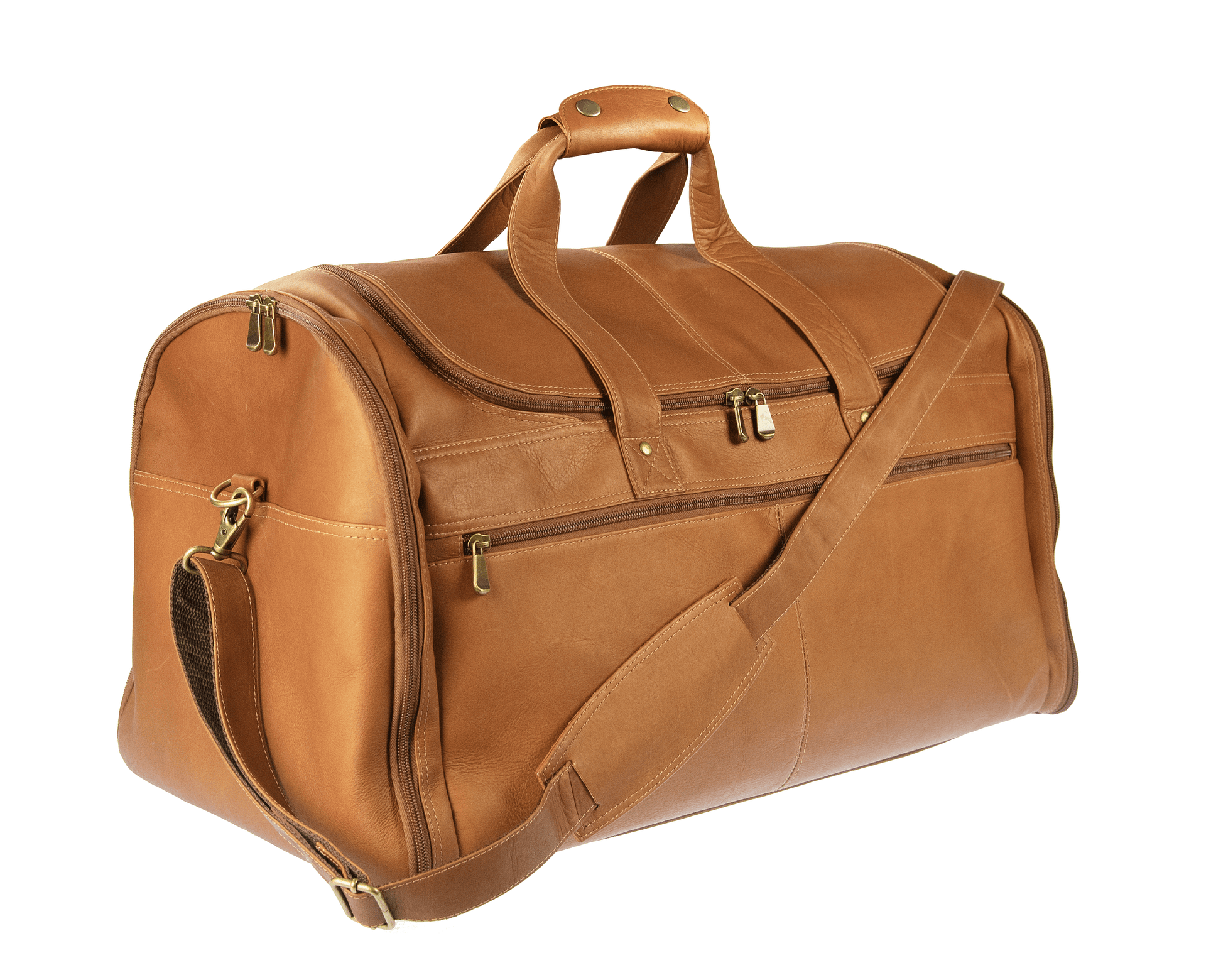 Sarge Mendoza Large Leather Duffle Bag With U-Shape Zipper