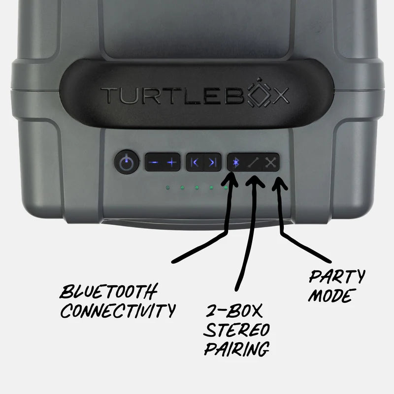 Turtlebox Outdoor Bluetooth Waterproof Cub Speaker in Gray