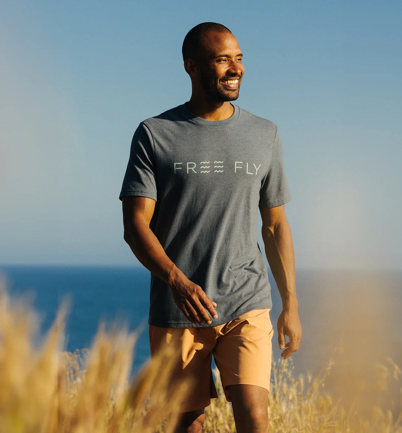 Free Fly Straightaway Tee in Storm Cloud