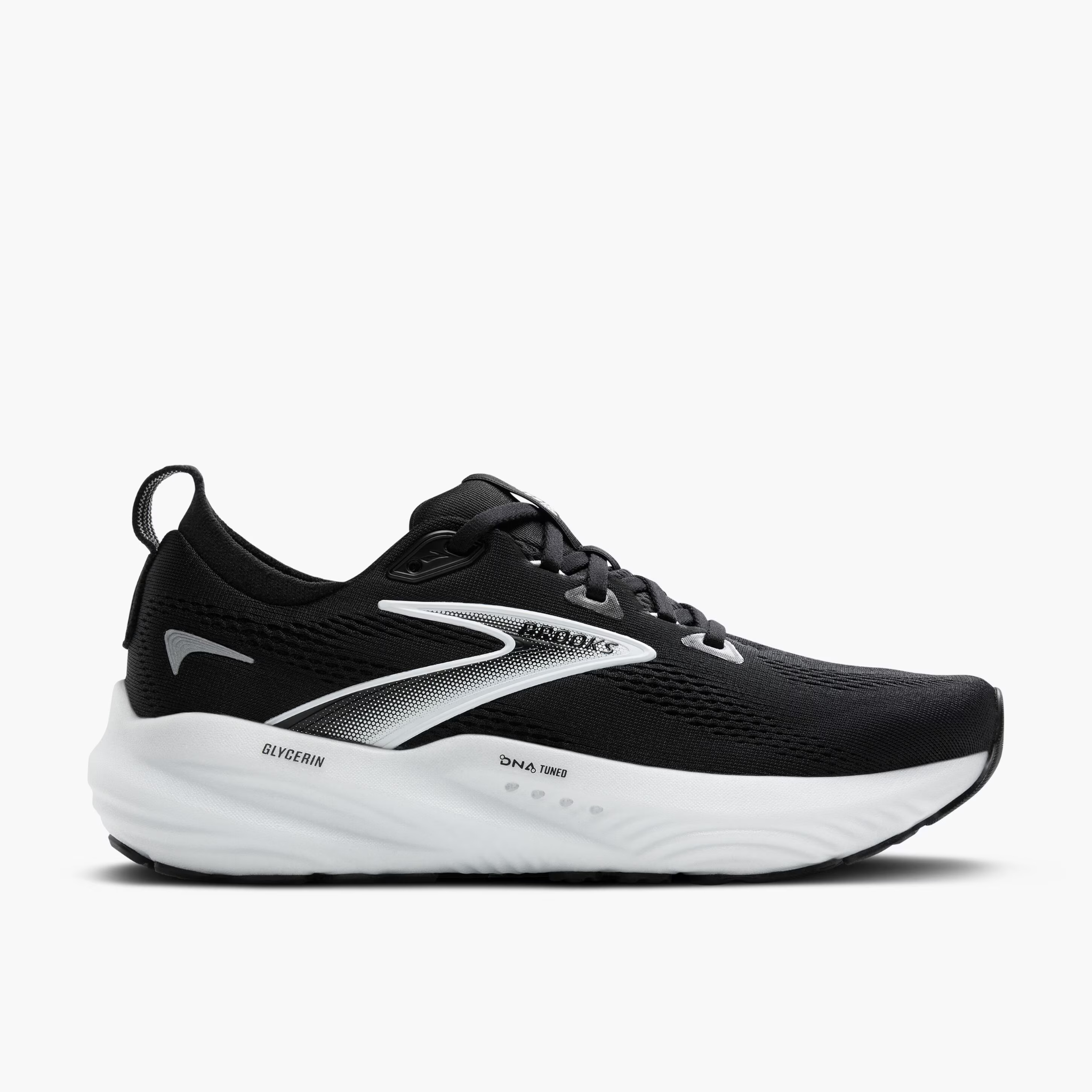 Women's Brooks Glycerin 22 Road Running Shoe in Black/Grey/White