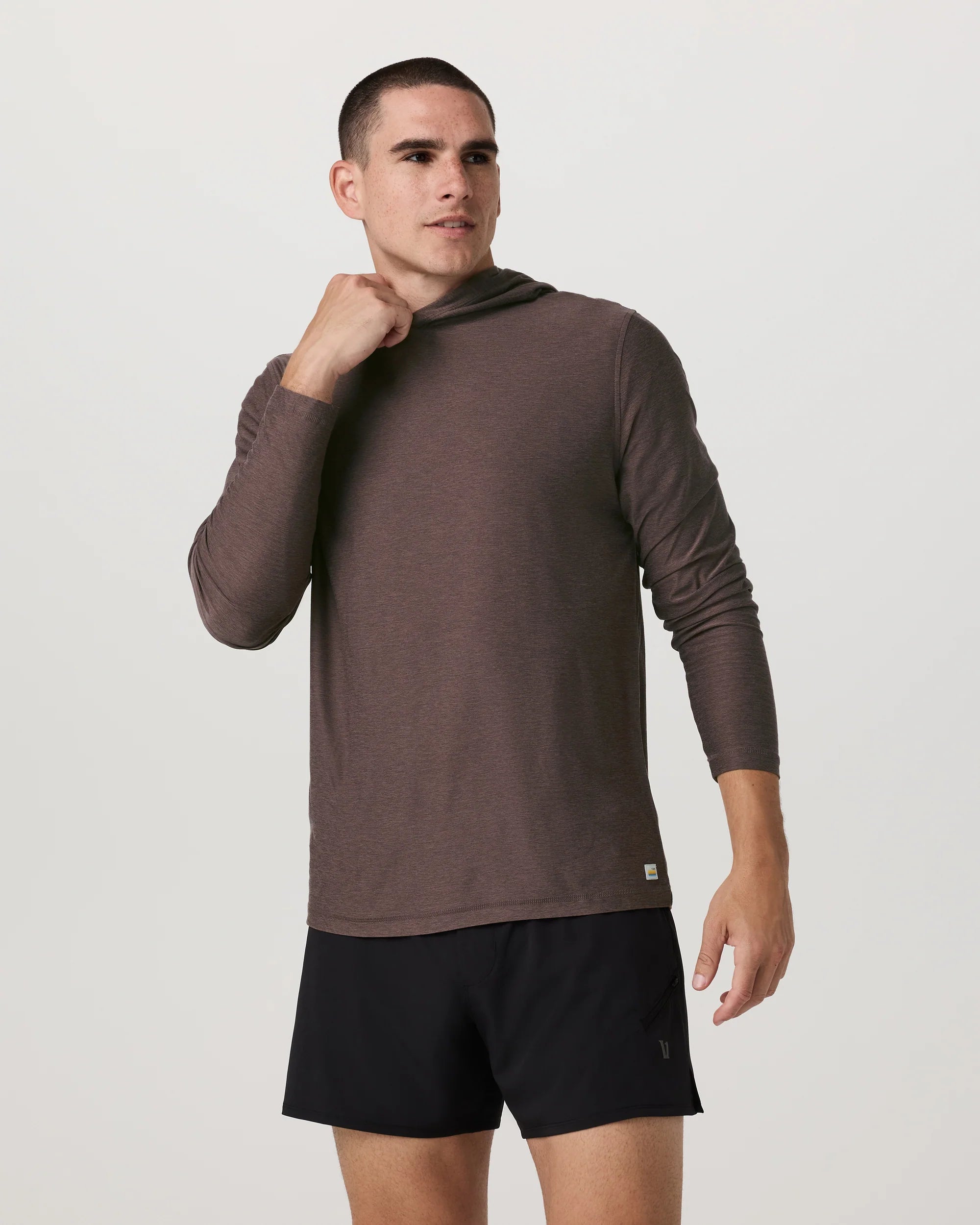 vuori Men's Strato Tech Hoodie in Huckleberry Heather