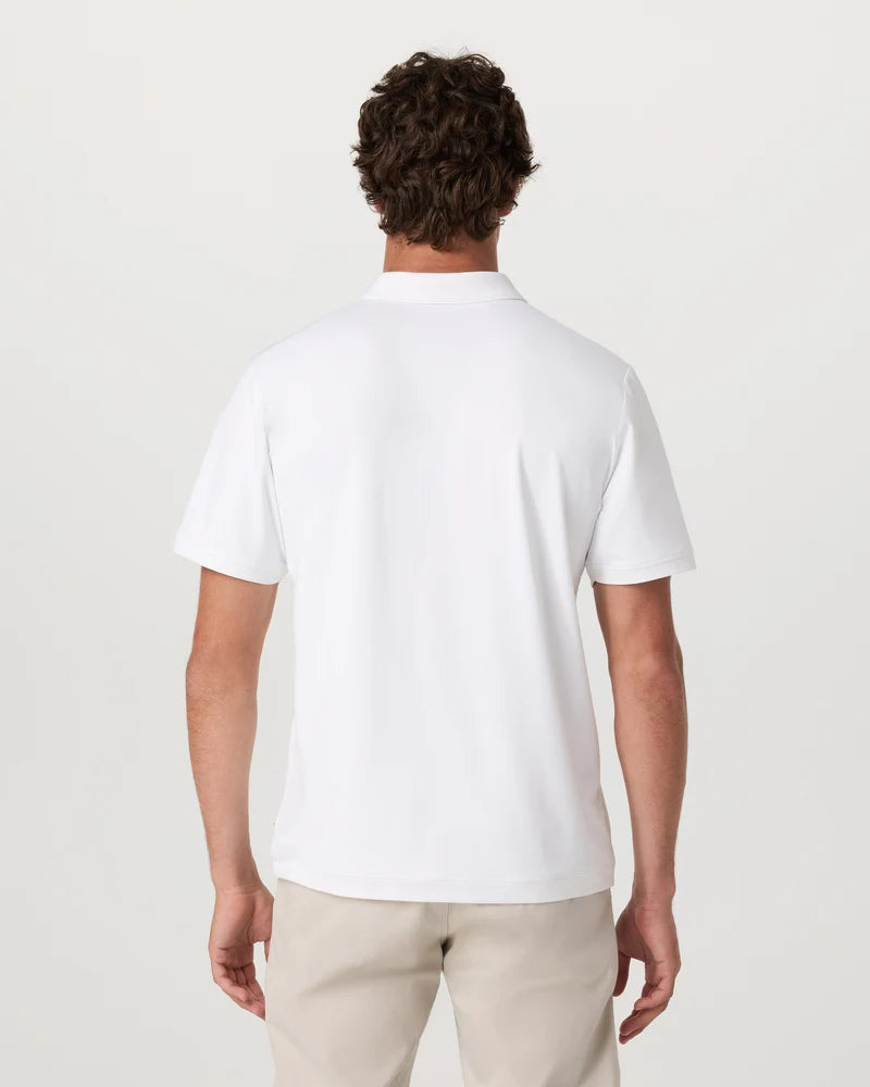 vuori Men's Short Sleeve Ponto Performance Polo in White