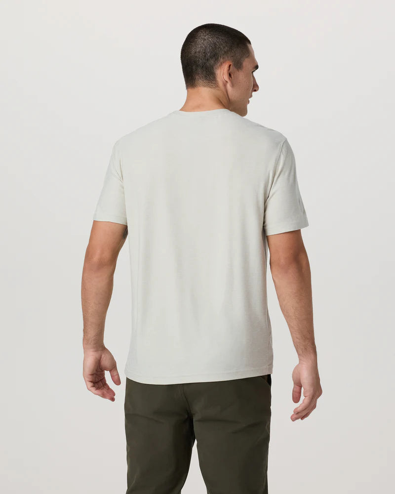 vuori Men's Strato Tech Tee in Mushroom Heather
