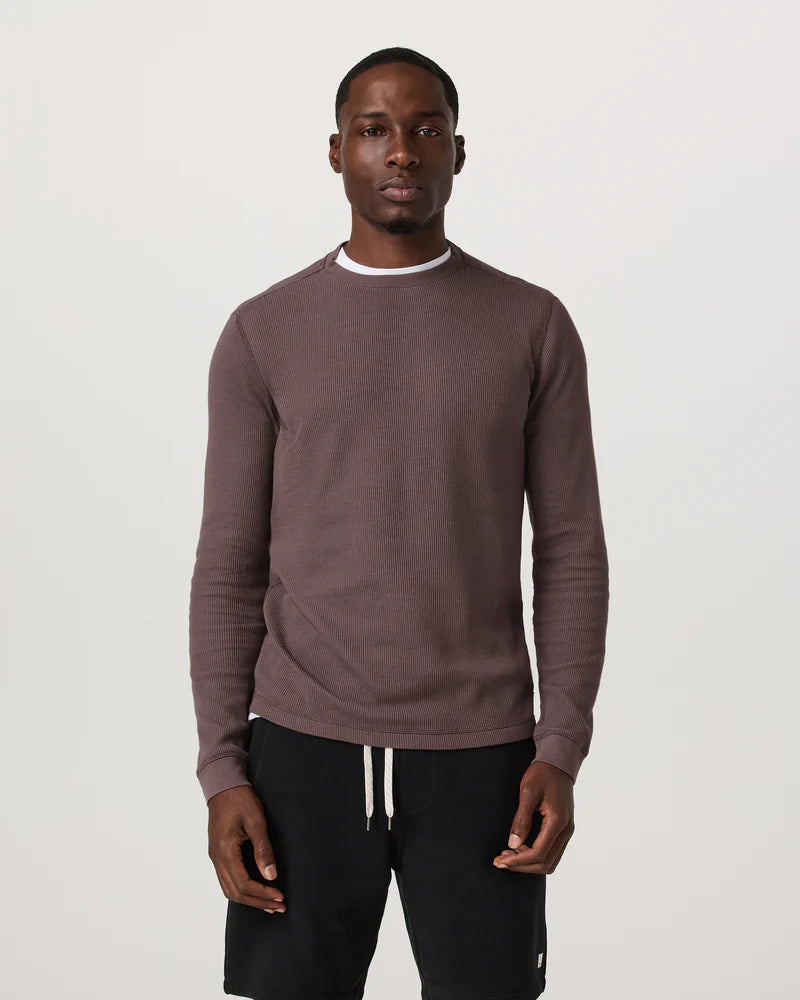 vuori Men's Waffle Crew in Huckleberry
