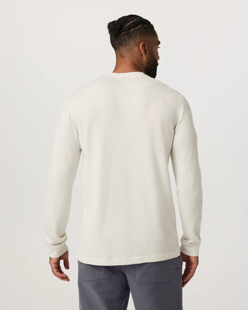 vuori Men's Waffle Crew in Marshmallow