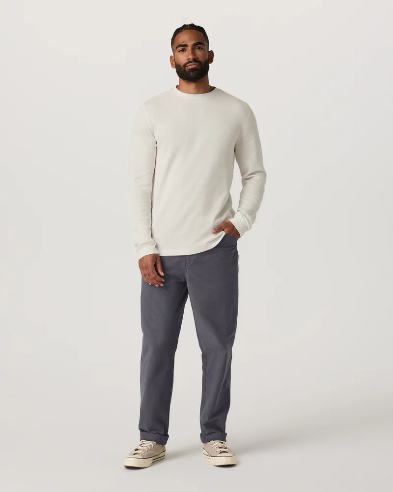 vuori Men's Waffle Crew in Marshmallow
