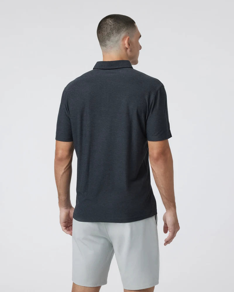 vuori Men's Strato Tech Polo in Charcoal Heather