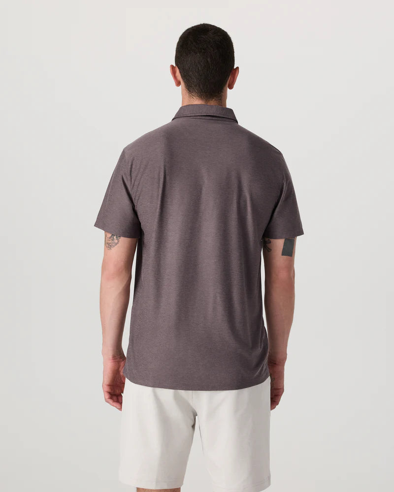 vuori Men's Strato Tech Polo in Huckleberry Heather