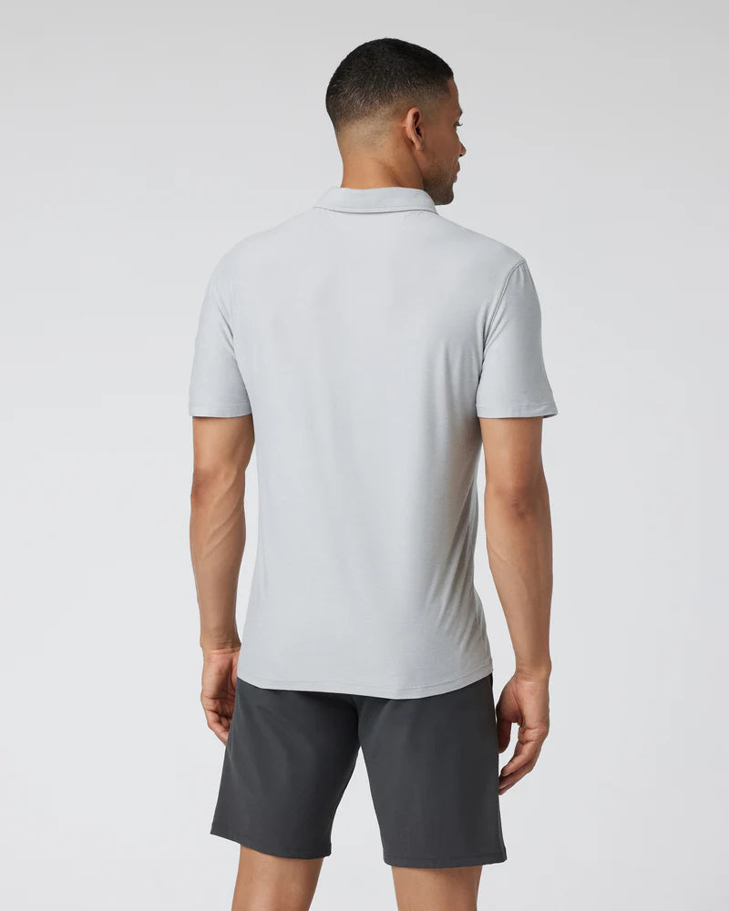 vuori Men's Strato Tech Polo in Platinum Heather