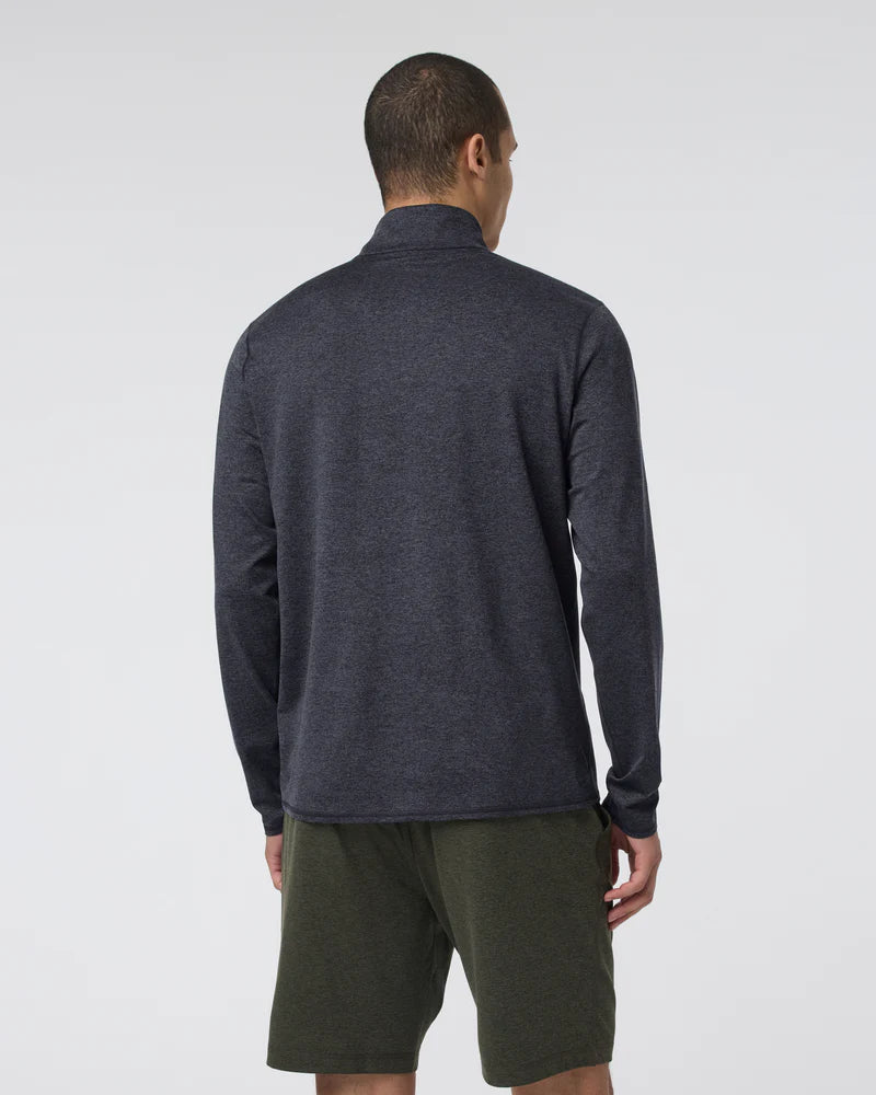 vuori Men's Ponto Half Zip Mock Neck in Charcoal Heather