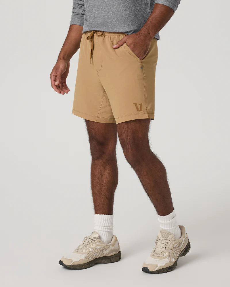 Vuori Men's Hard Kore Short Lined 7" in Burlap