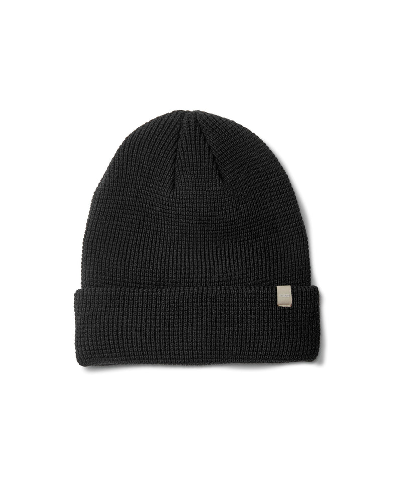 vuori Alpine Waffle Beanie in Black