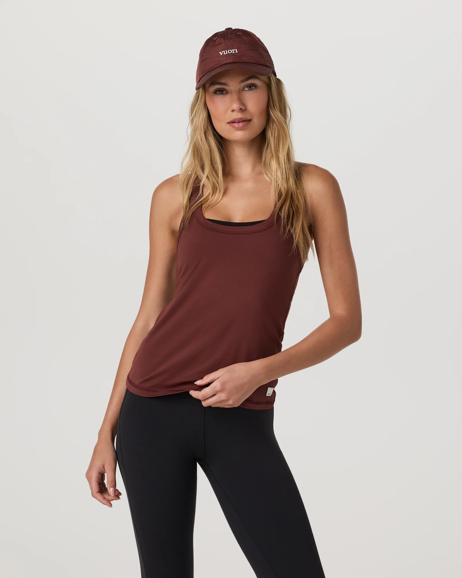 vuori Women's Lux Racerback Tank in Burnt Sienna