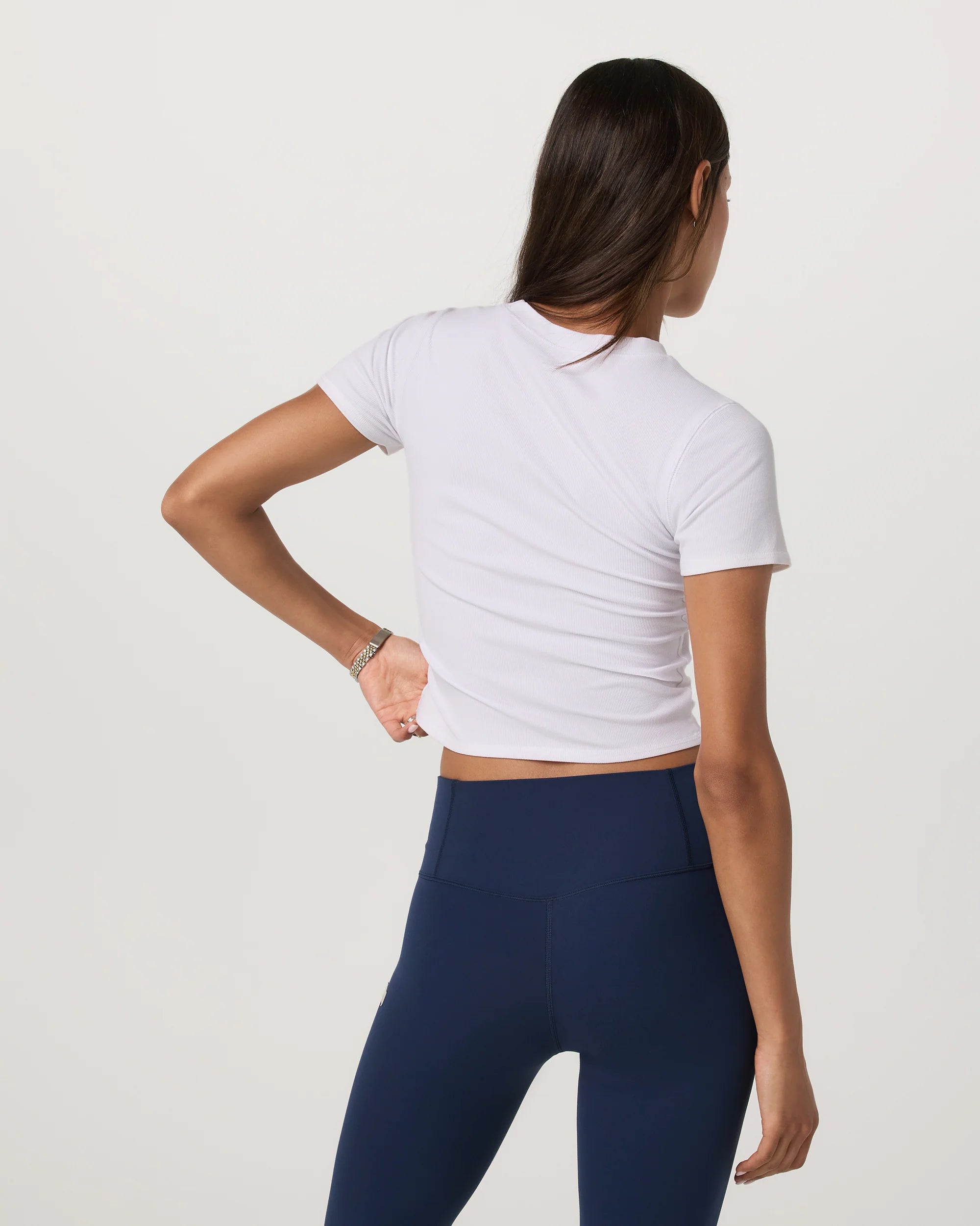 vuori Women's Pose Fitted Tee in White