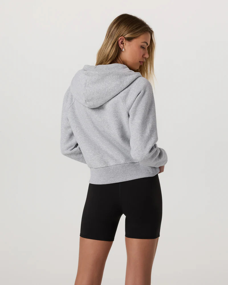 vuori Women's Restore Half Zip Hoodie in Light Heather Grey