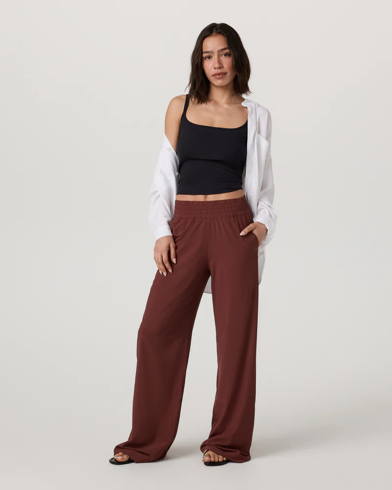 vuori Women's Villa Wideleg Pant in Burnt Sienna