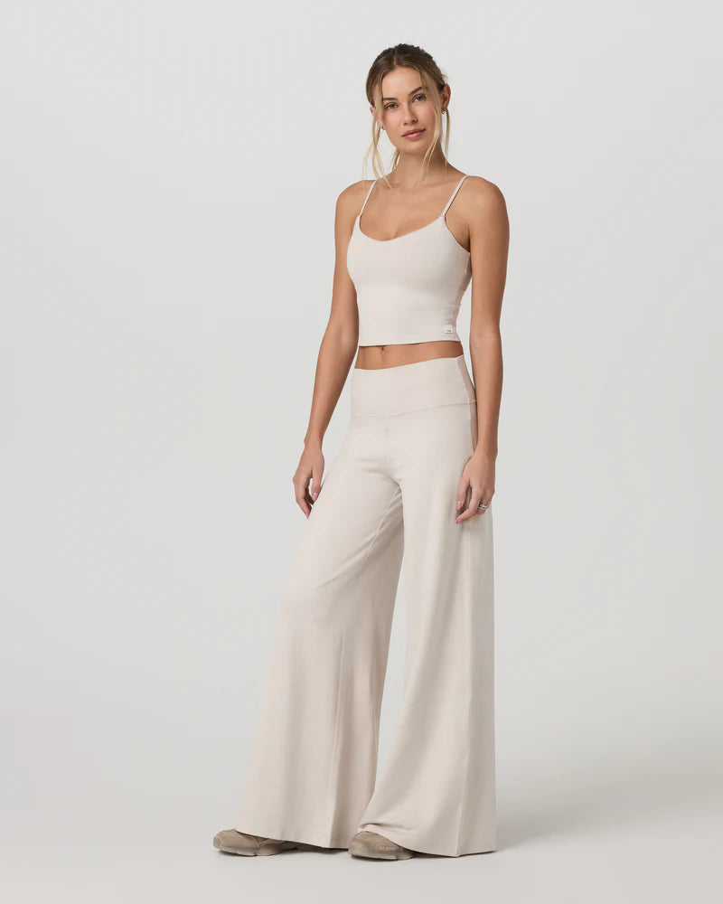 vuori Women's Halo Easy Wideleg Pant in Ecru Heather
