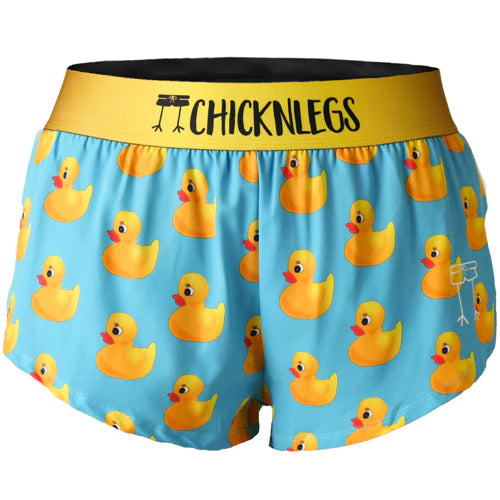 ChicknLegs Women's 1.5" Split Shorts in Rubber Ducky