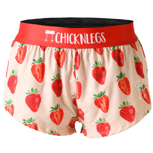 ChicknLegs Women's 1.5" Split Shorts in Strawberry