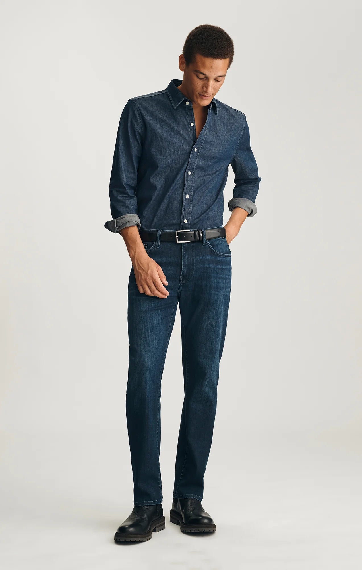 Mavi Men's Zach Straight Leg Jeans in Deep Supermove