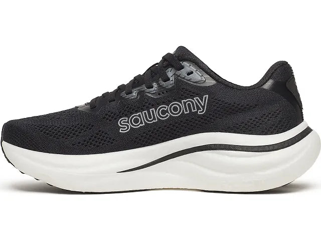 Women's Saucony Ride 19 Running Shoe in Black Silver