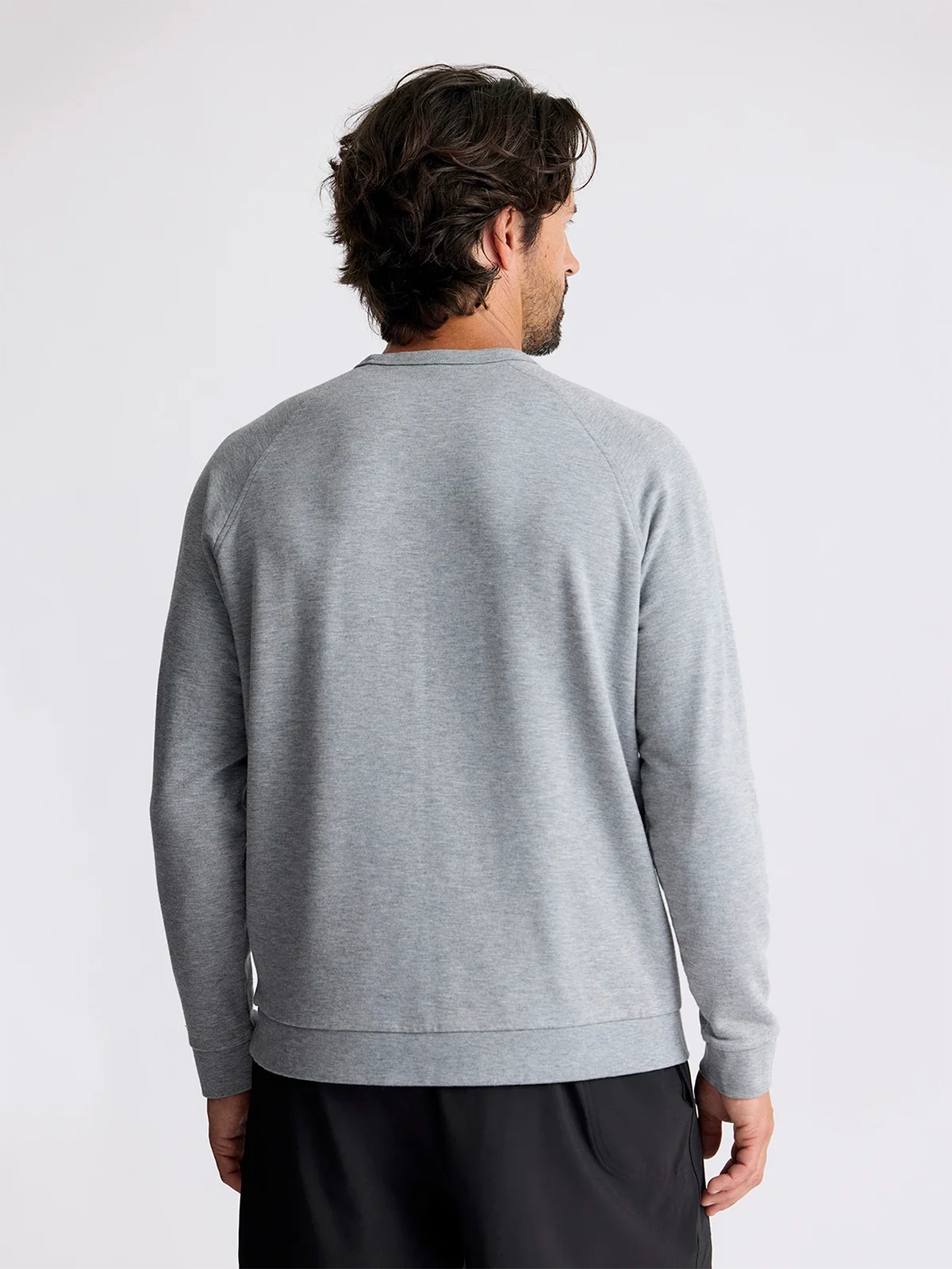 Free Fly Men's Bamboo Lightweight Fleece Crew in Heather Grey