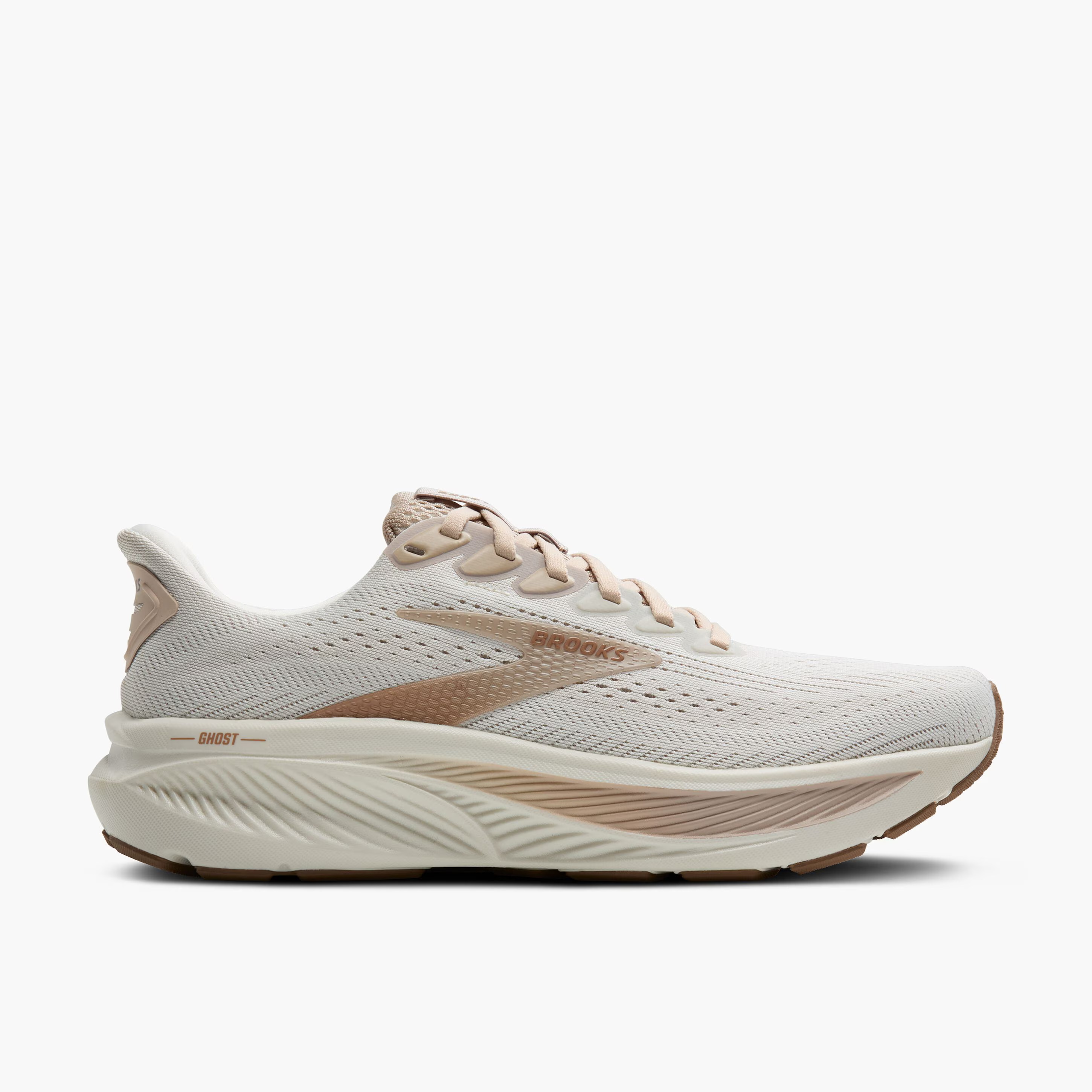Women's Brooks Ghost 17 Road Running Shoe in Grey/Chateau Grey/Portabella