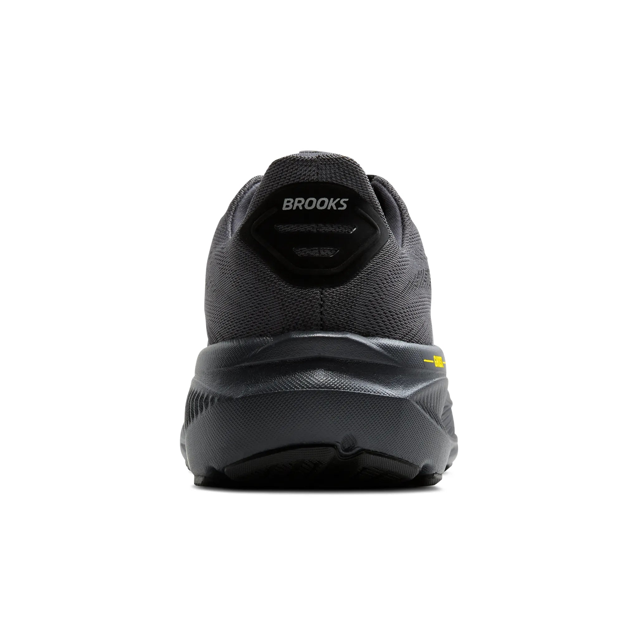 Men's Brooks Ghost 17 Road Running Shoe in Ebony/Black/Yellow