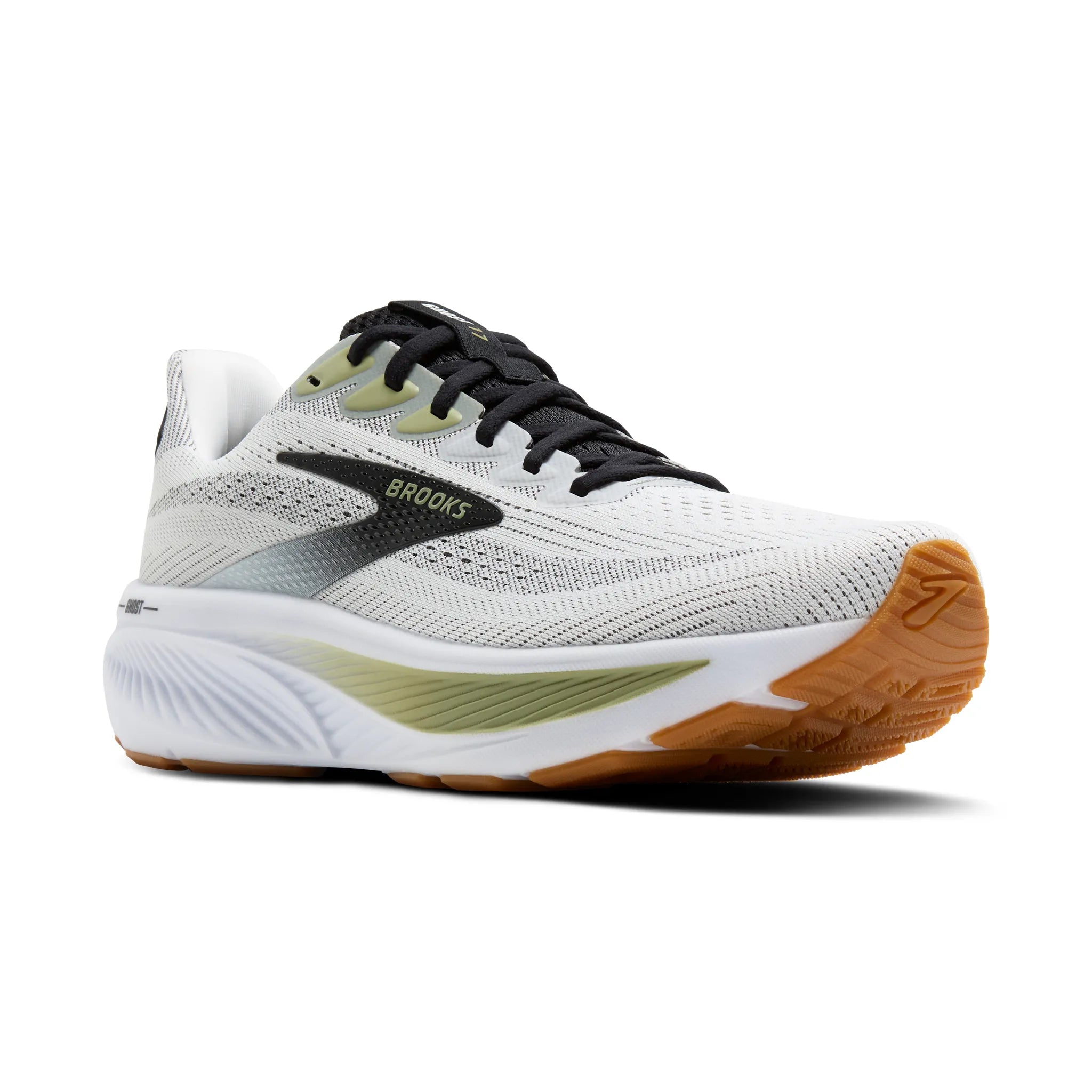 Men's Brooks Ghost 17 Road Running Shoe in White/Black/Tea