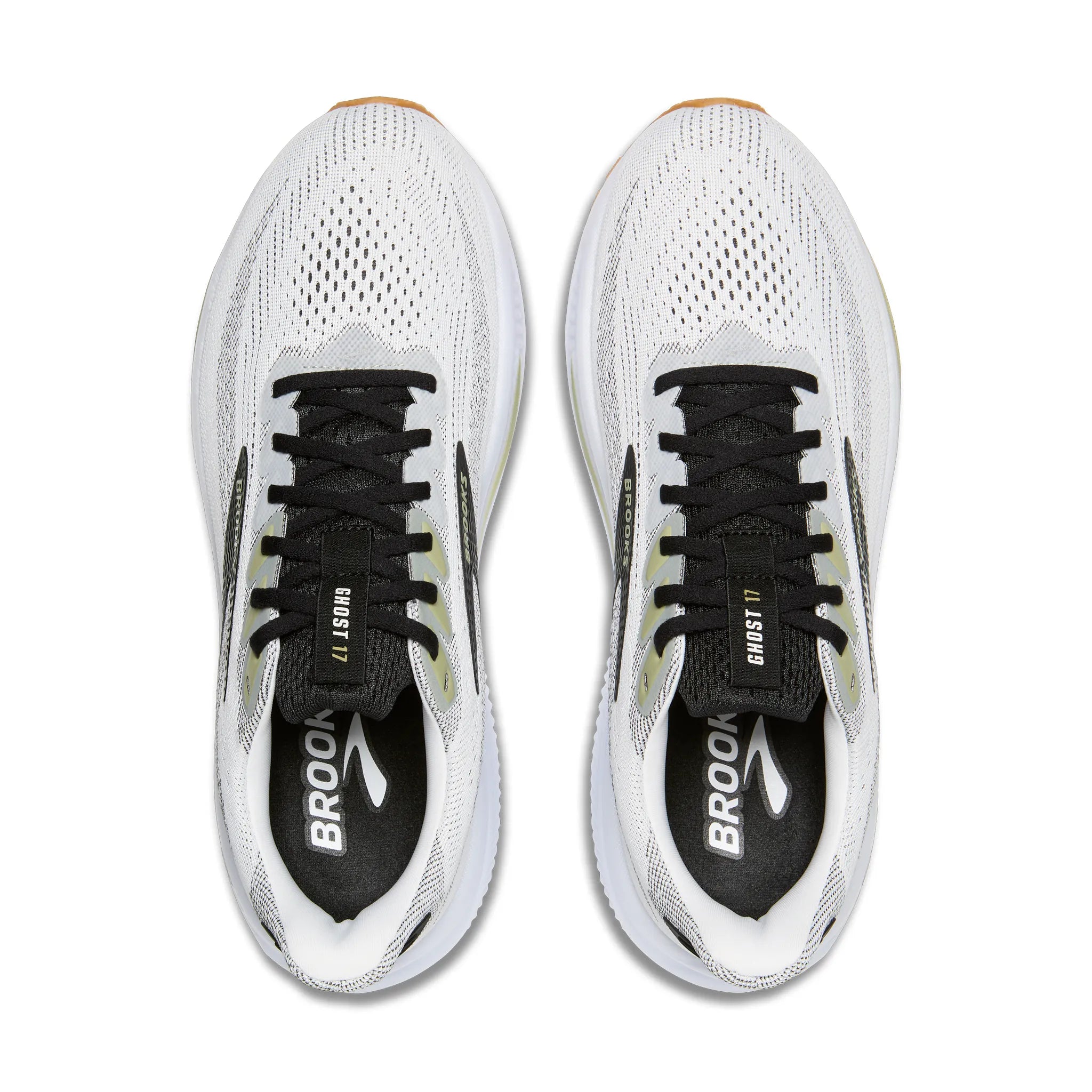 Men's Brooks Ghost 17 Road Running Shoe in White/Black/Tea