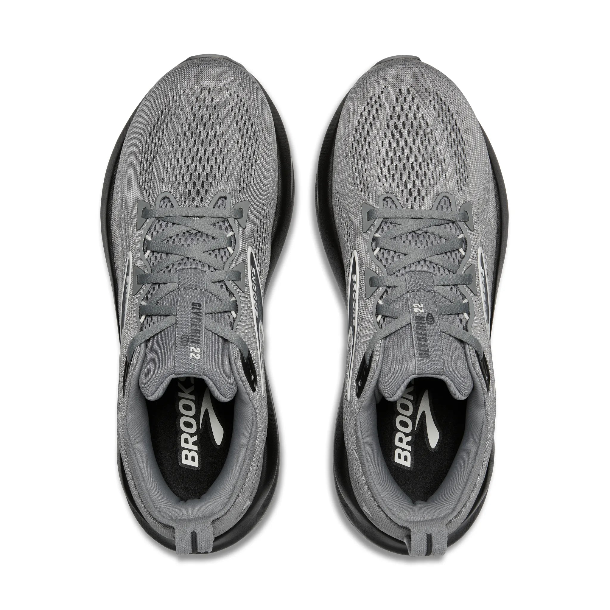 Men's Brooks Glycerin 22 Road Running Shoe in Primer Gray/Ebony/Bluewash