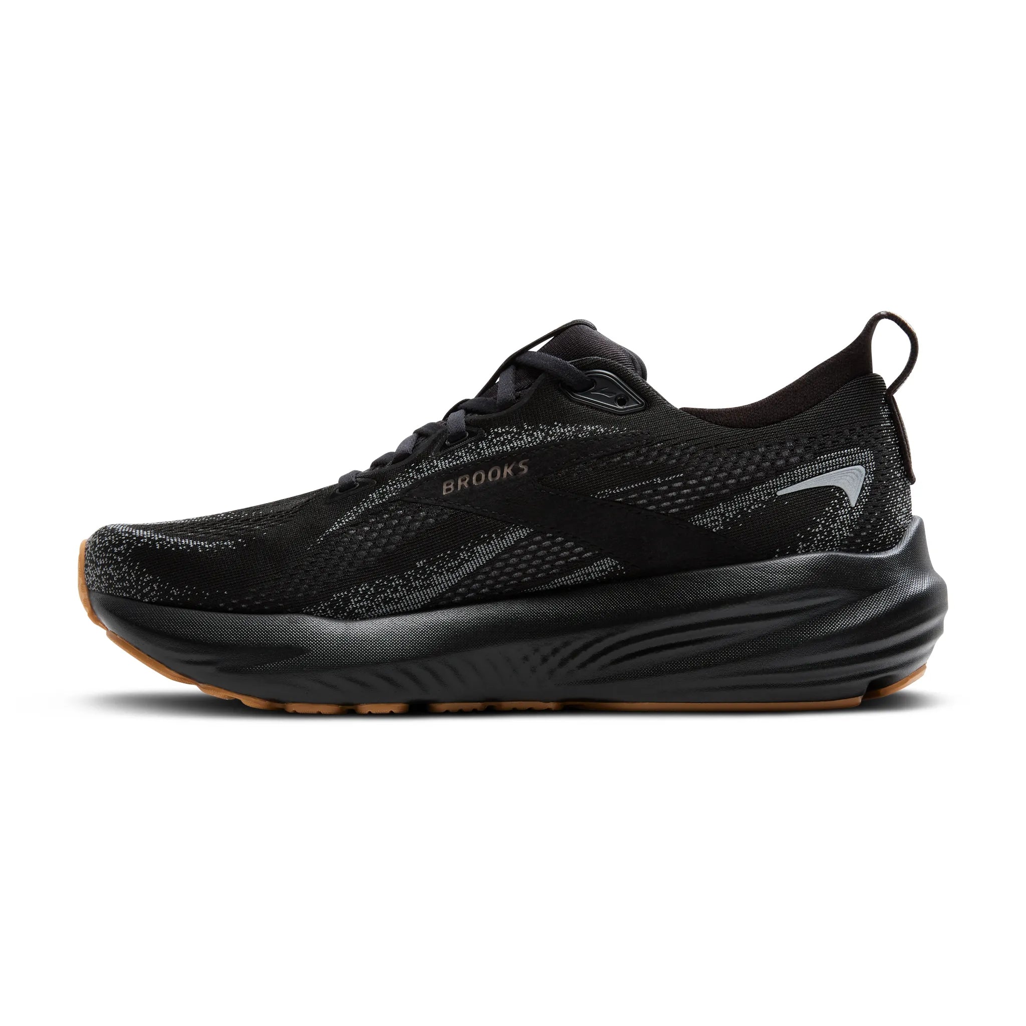 Men's Brooks Glycerin 22 Road Running Shoe in Black/Primer Gray/Biscuit