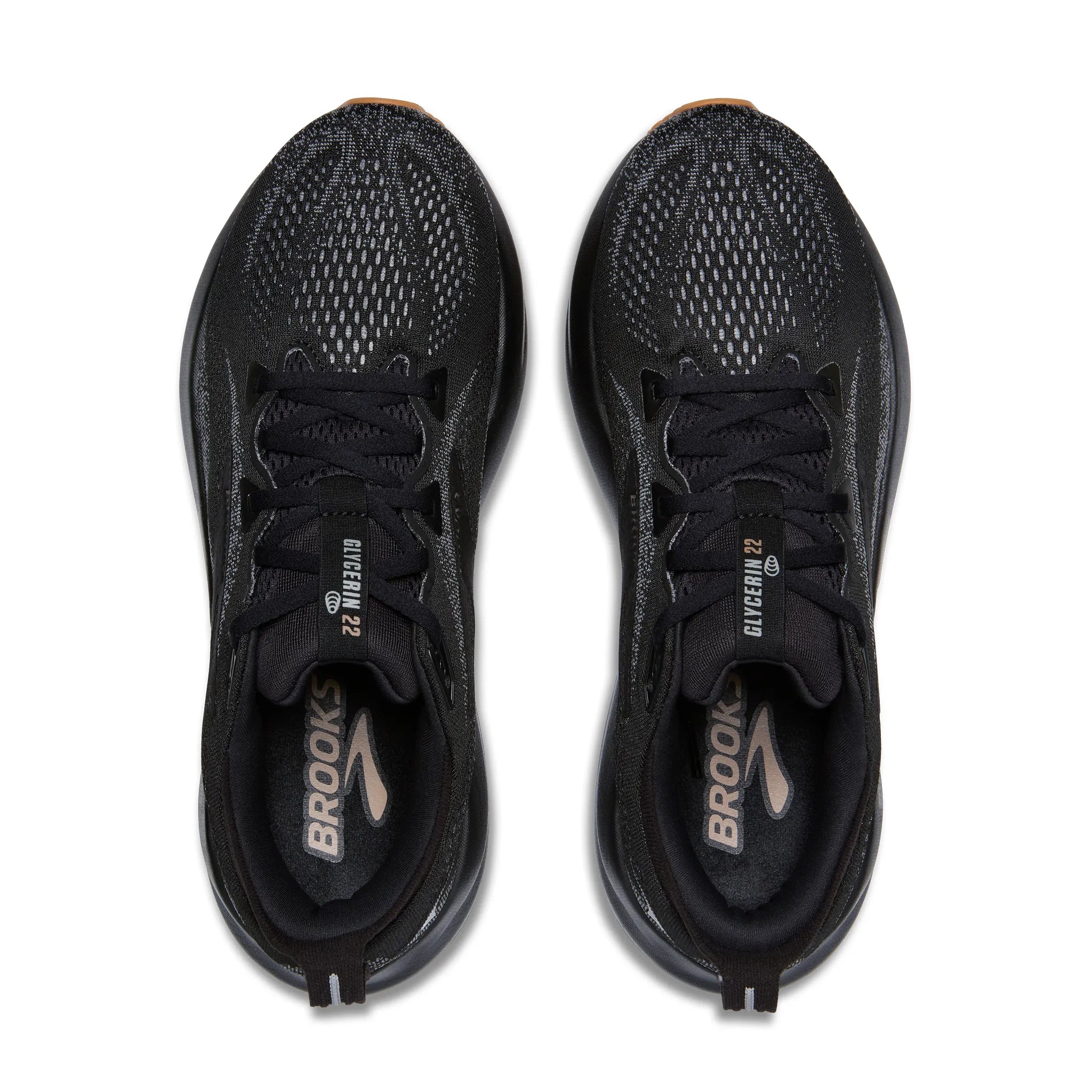 Men's Brooks Glycerin 22 Road Running Shoe in Black/Primer Gray/Biscuit