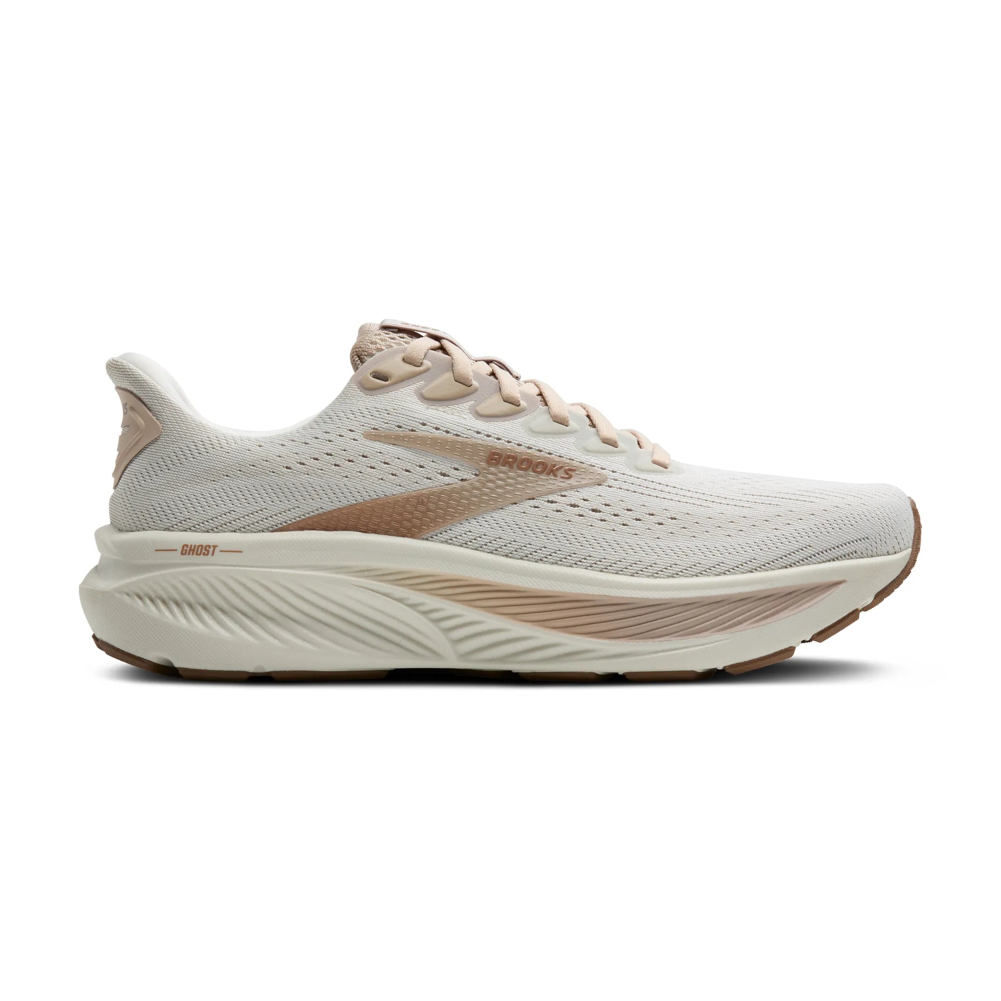 Women's Brooks Ghost 17 Road Running Shoe in Grey/Chateau Grey/Portabella