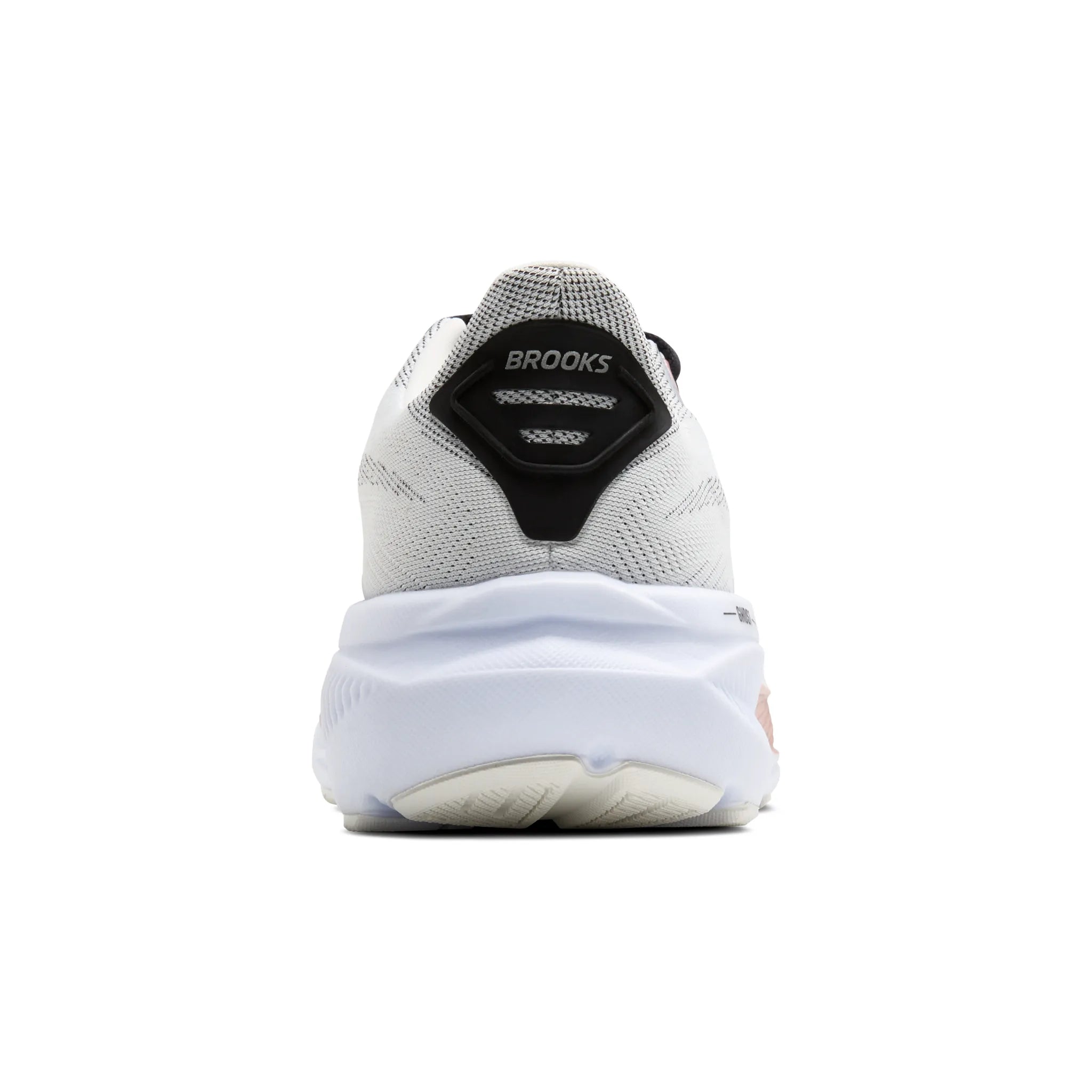 Women's Brooks Ghost 17 Road Running Shoe in White/Black/Rose Gold