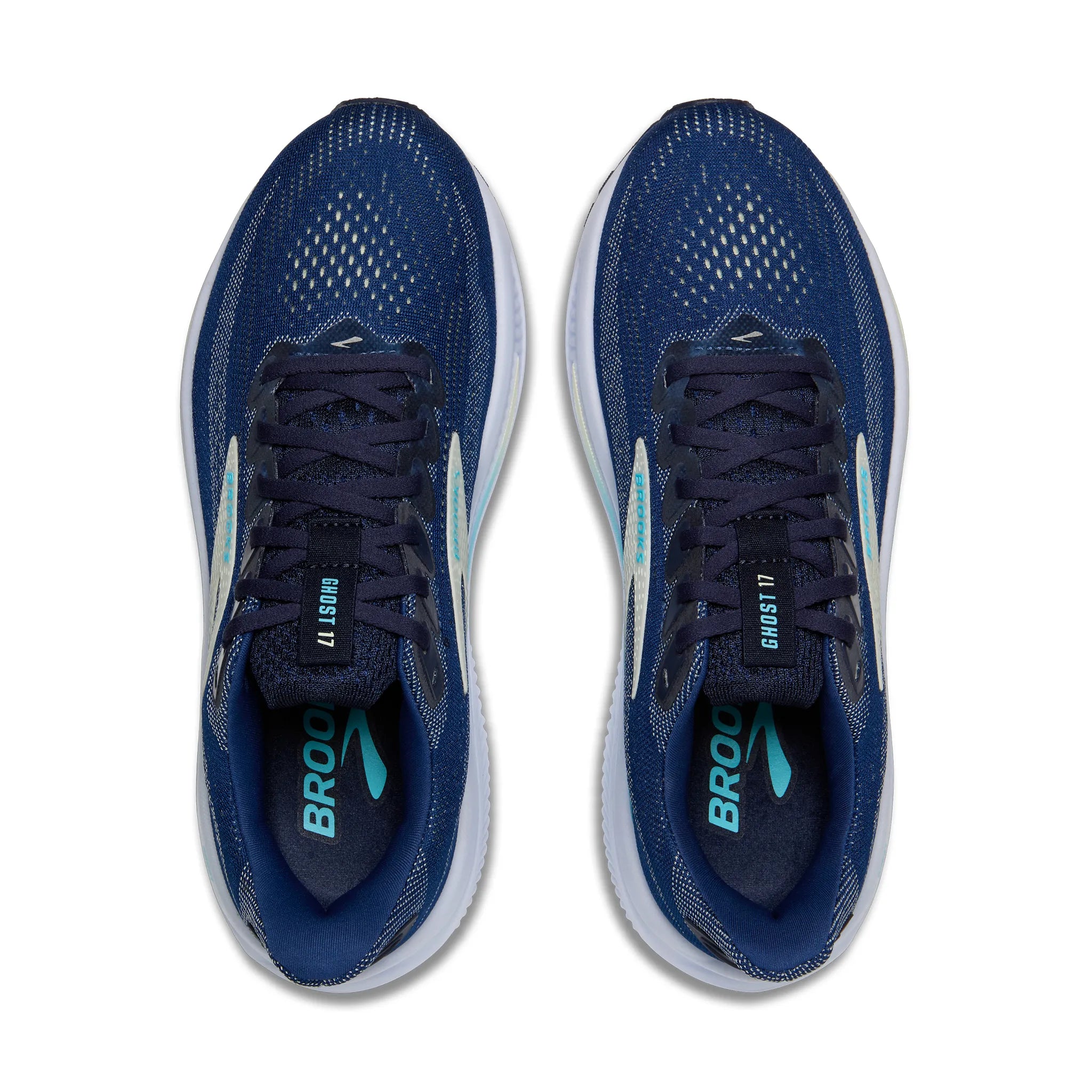 Women's Brooks Ghost 17 Road Running Shoe in Navy/Green/Turquoise